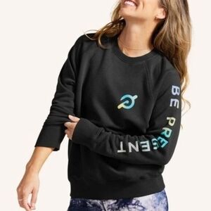 Peloton Spiritual Ganster "Be Present" Sweatshirt in Black. Size Small
